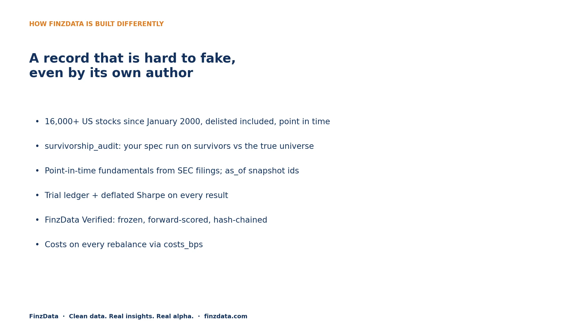 Slide 8: How FinzData is built differently