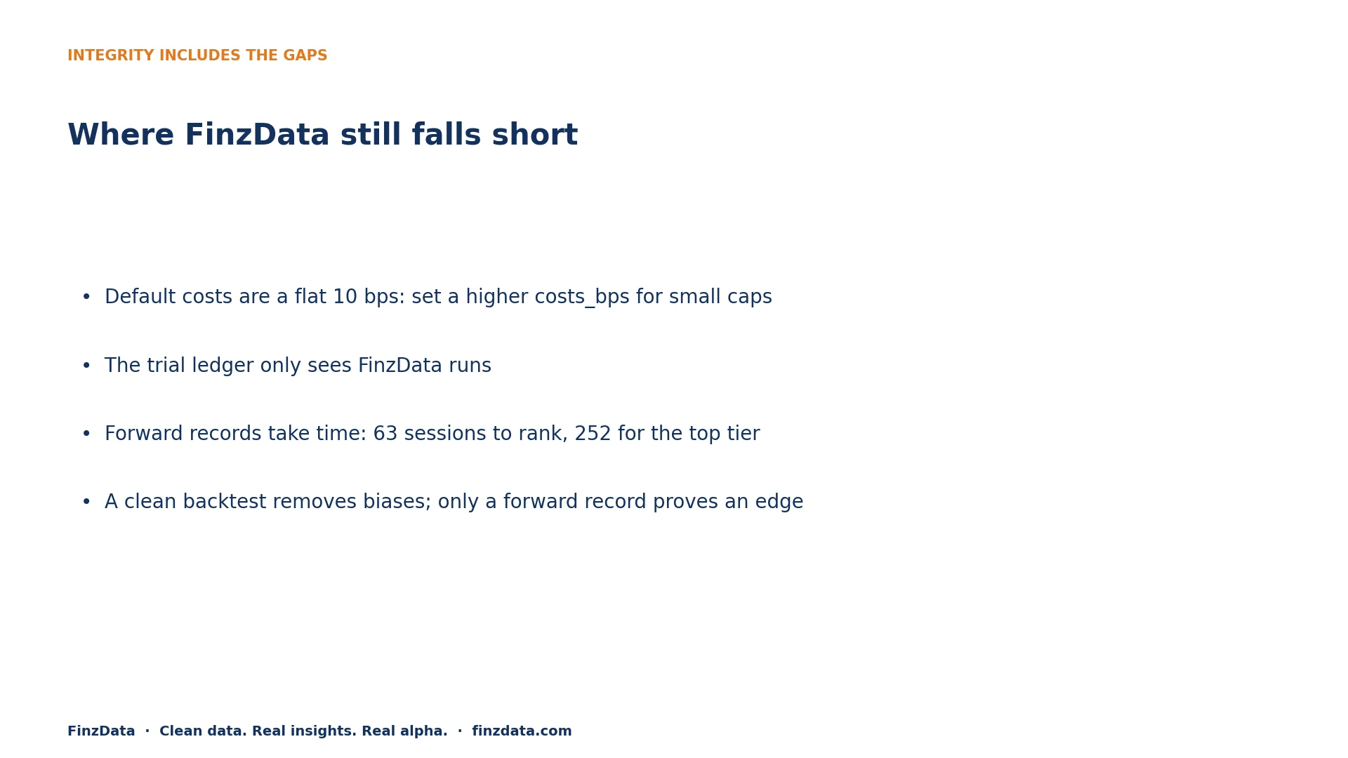 Slide 9: Where FinzData still falls short